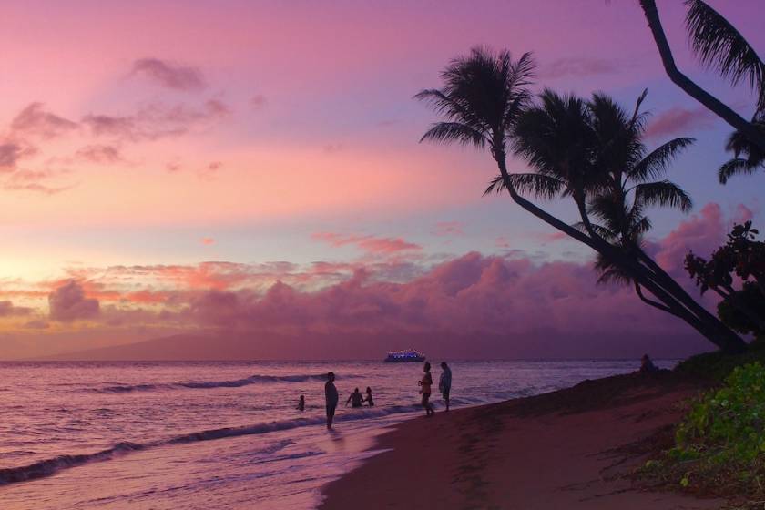 maui sunset purple skies